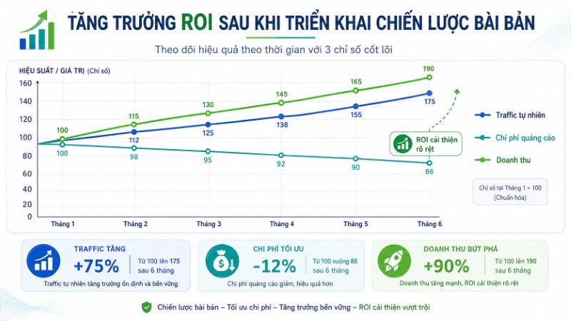 Biểu đồ tăng trưởng ROI sau khi triển khai dịch vụ tư vấn digital marketing Biểu đồ tăng trưởng ROI sau khi triển khai dịch vụ tư vấn digital marketing