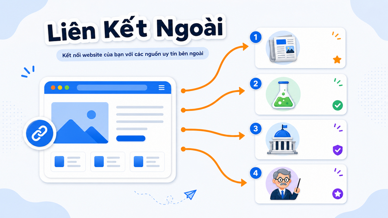 Minh họa external link từ website trỏ ra các nguồn uy tín bên ngoài