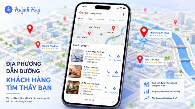 Dịch vụ SEO local Google Maps giúp doanh nghiệp xuất hiện trong Local Pack trên điện thoại Dịch vụ SEO local Google Maps giúp doanh nghiệp xuất hiện trong Local Pack trên điện thoại