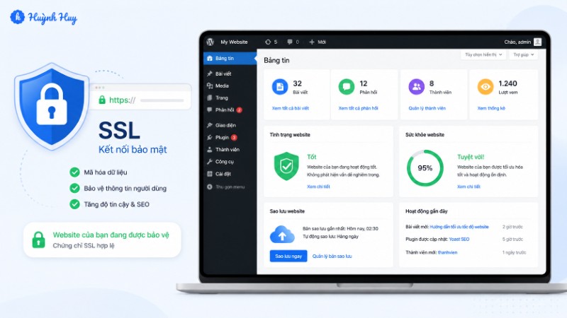 Bảo mật website WordPress với SSL, firewall WAF và backup tự động hàng ngày Bảo mật website WordPress với SSL, firewall WAF và backup tự động hàng ngày