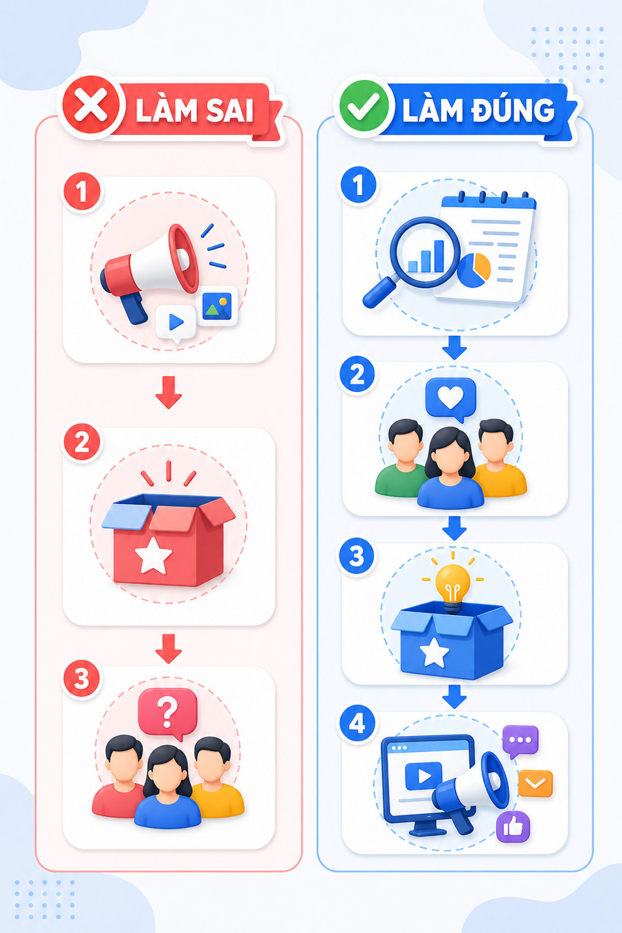 So sánh hai cách tiếp cận marketing thất bại và thành công của doanh nghiệp nhỏ