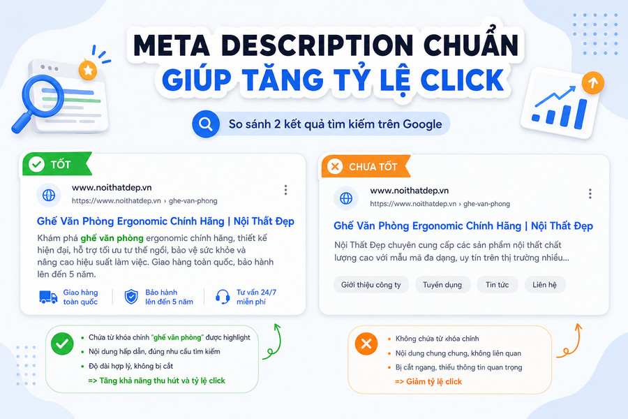 Ví dụ meta description hiển thị trên kết quả tìm kiếm Google